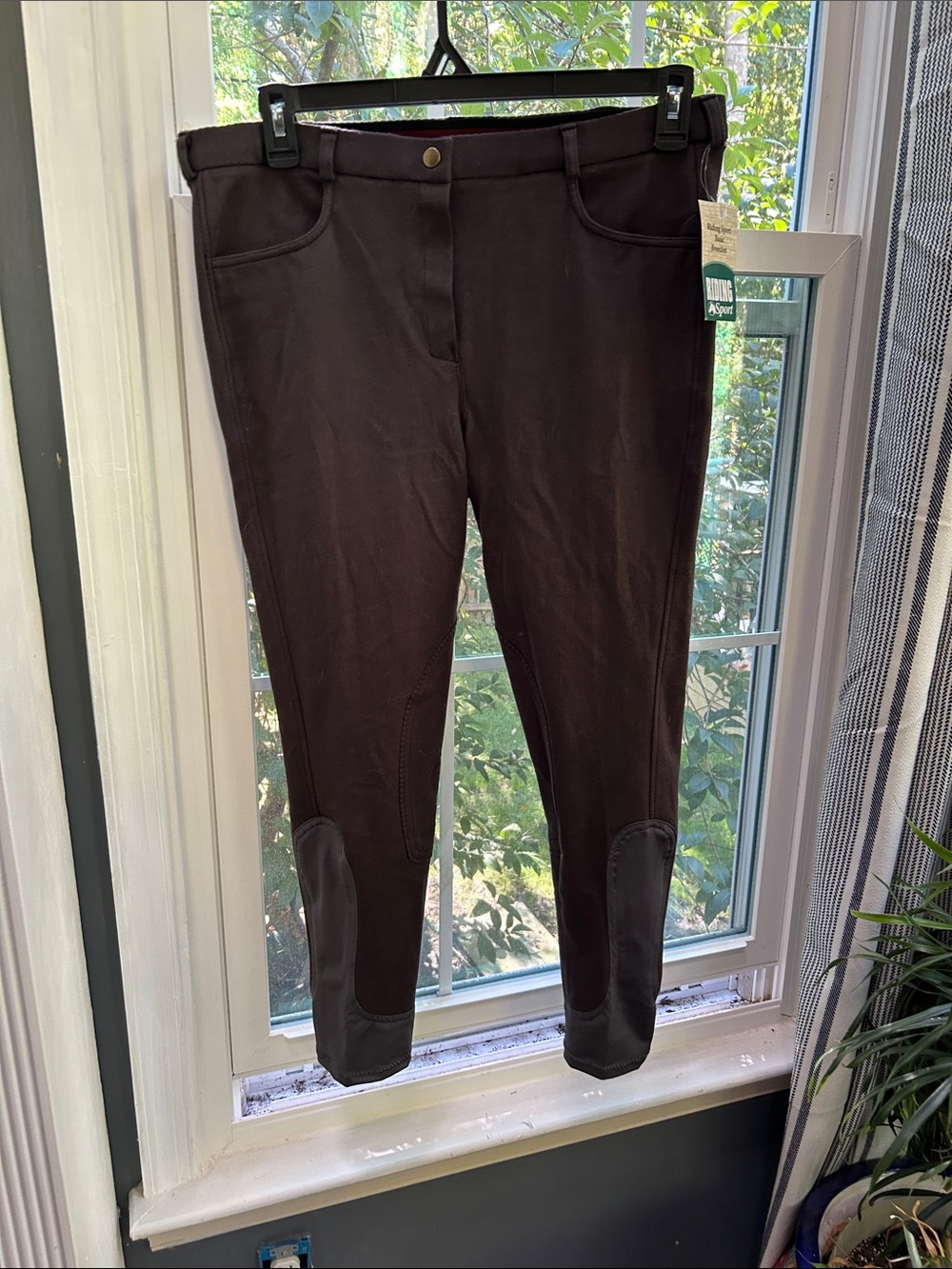 Riding Sport Basic Breeches - Chocolate Brown Equestrian Riding Pants, Size 34 R